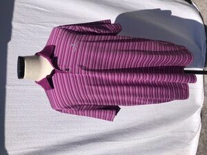 Pebble Beach Performance Golf Polo Shirt Short Sleeve Magenta Striped Men's XL